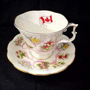 Royal Alberta Bone China Cup and Saucer - Our Emblems Dear